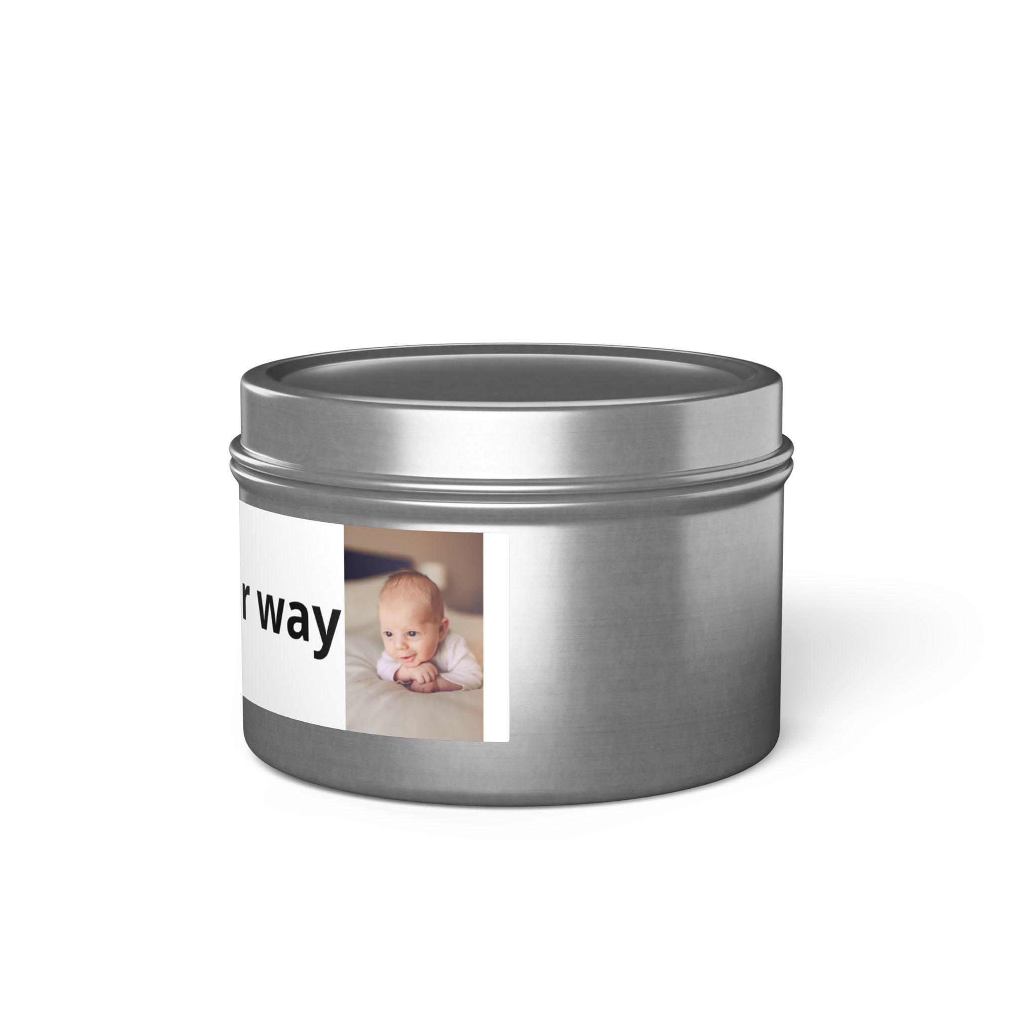 Personalized Tin Candle — Custom Photo & Text Scented Candle Gift