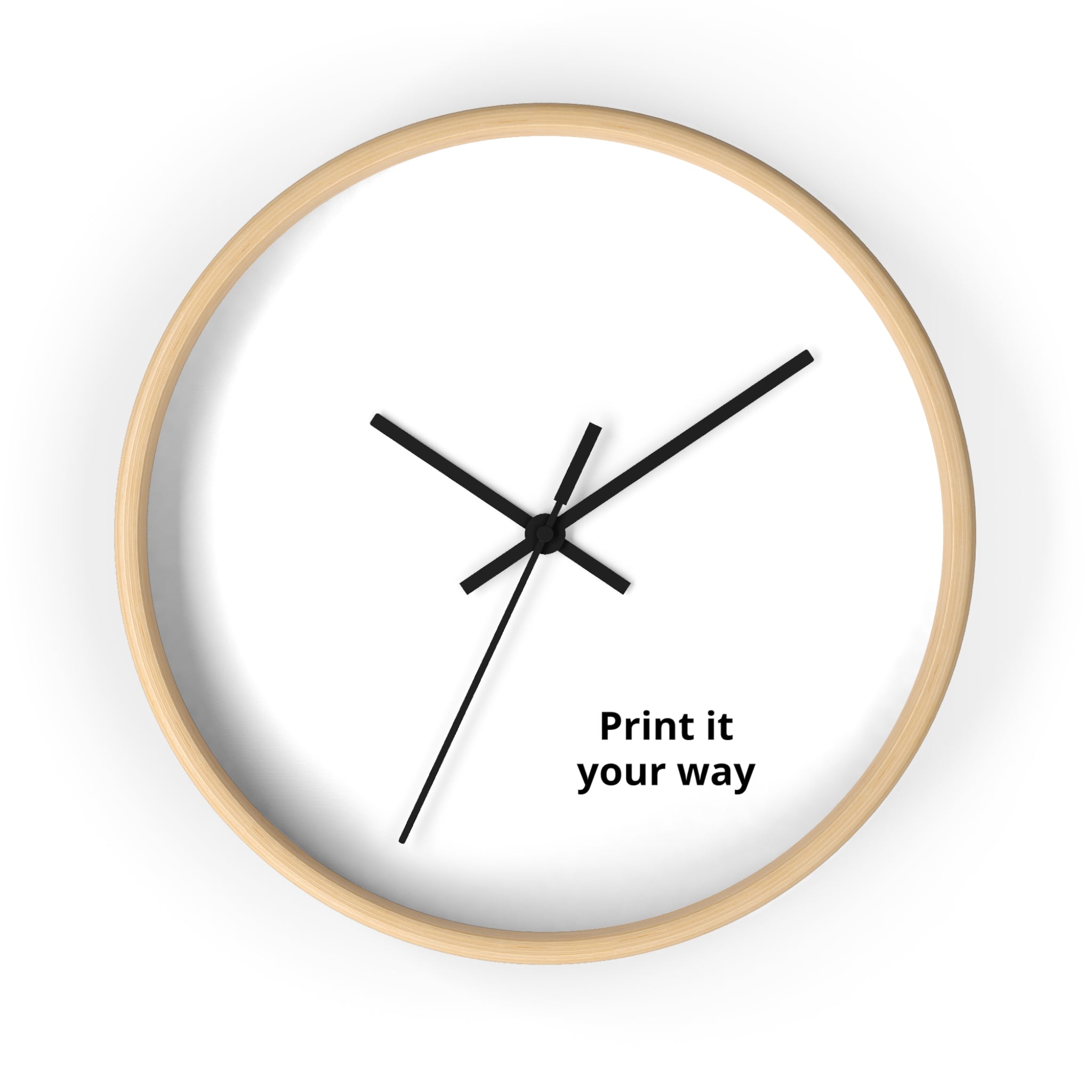 Minimal Custom Wall Clock — 'Print It Your Way' Modern White Face