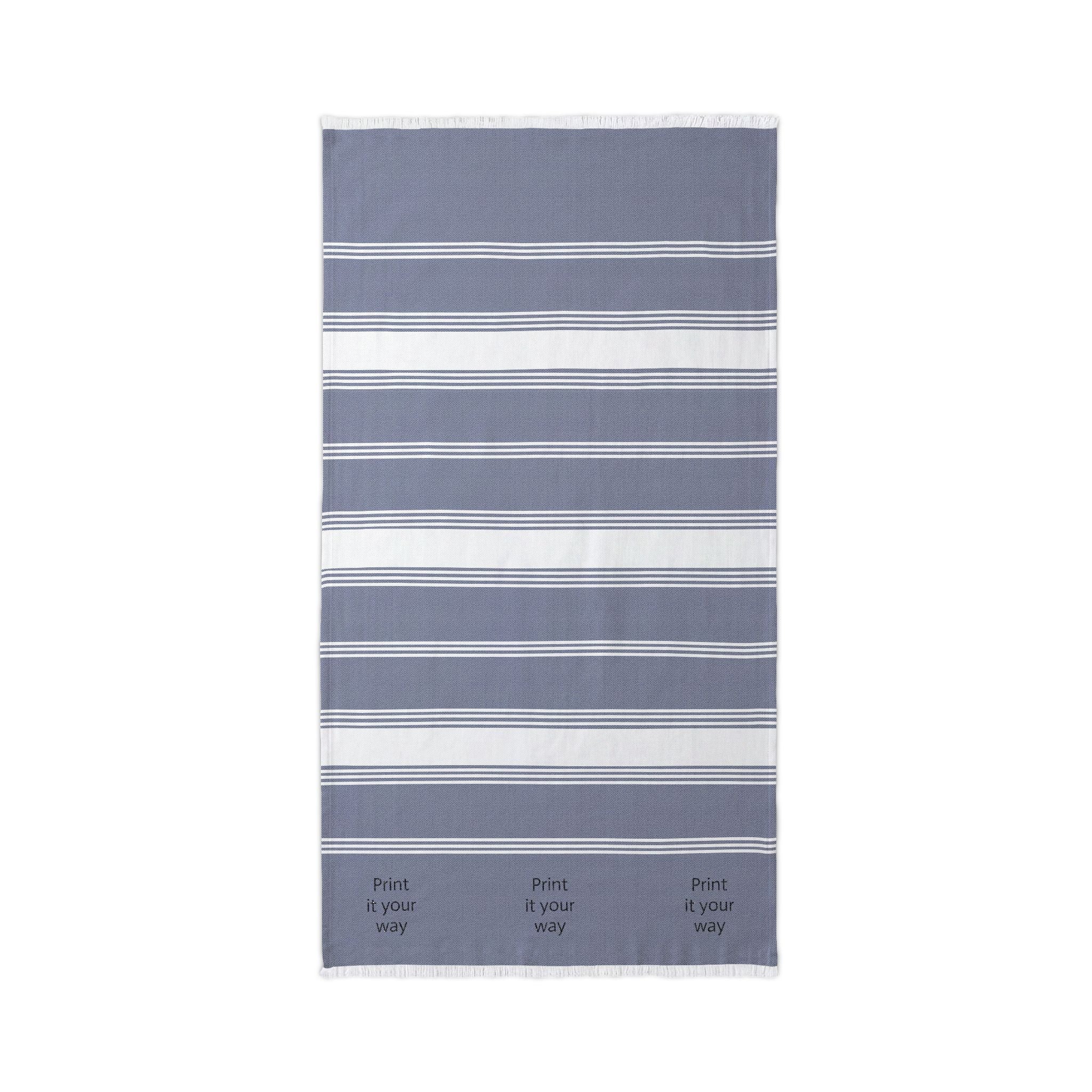 Embroidered Striped Beach Throw — Lightweight Turkish Towel for Pool, Travel & Summer Days