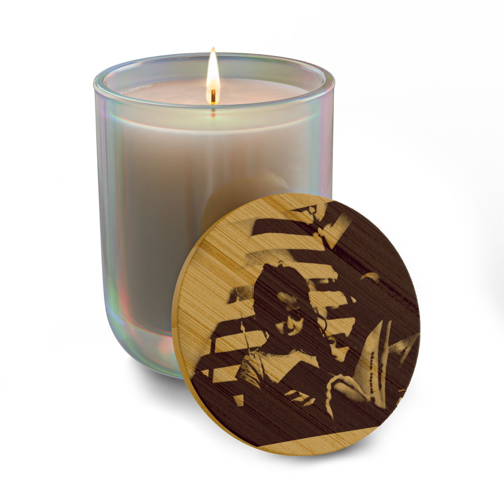 Engraved 14oz Scented Soy Candle — Hand-Poured Aromatic Candle with Custom Bamboo Lid