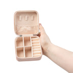 Compact Jewelry Travel Case — Personalized Portrait Pink Travel Jewelry Organizer